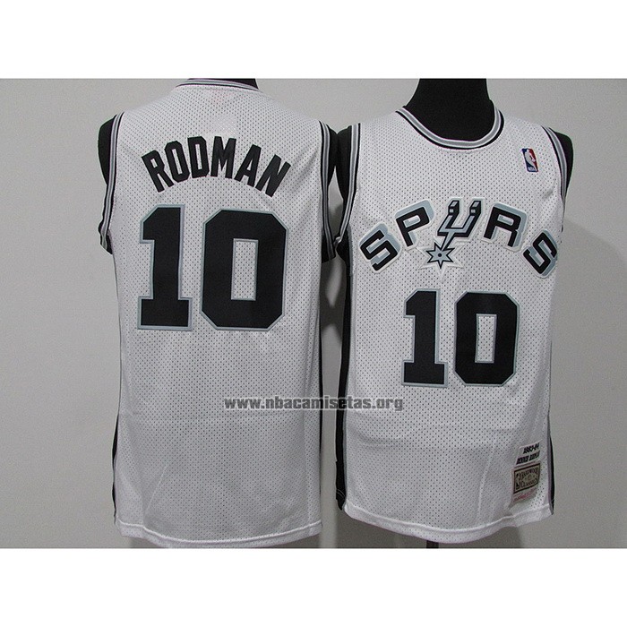 Camiseta San Antonio Spurs Dennis Rodman NO 10 Mitchell & Ness 1983-84 Blanco